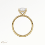 Round classic solitaire engagement ring in 18k yellow gold front view 