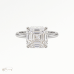 Asscher classic solitaire engagement ring in Platinum 
