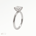Asscher classic solitaire engagement ring in Platinum 