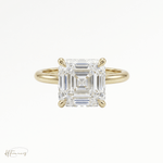 Asscher classic solitaire engagement ring in 18k yellow gold 
