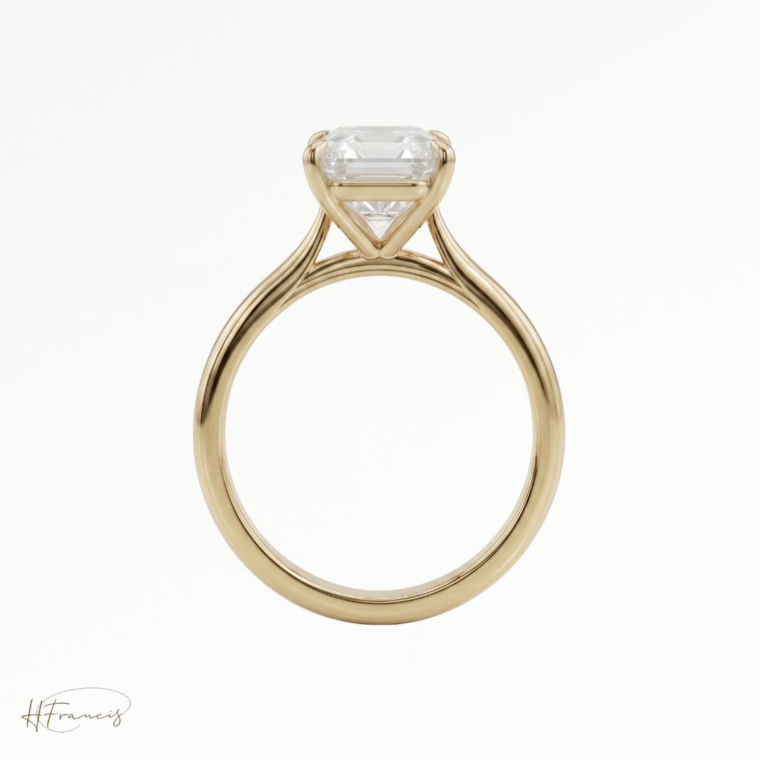 Emerald Cathedral solitaire engagement ring in 18k yellow gold 