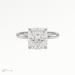 Cushion classic solitaire engagement ring in Platinum 