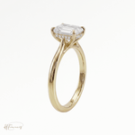 Emerald Cathedral Hidden Halo solitaire engagement ring in 18k yellow gold 