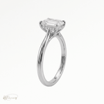 Emerald Cathedral Hidden Halo solitaire engagement ring in Platinum 