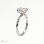 Emerald classic solitaire engagement ring in Platinum 