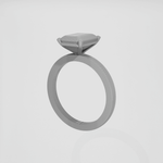 3D printed emerald-cut engagement ring model by Henry Francis