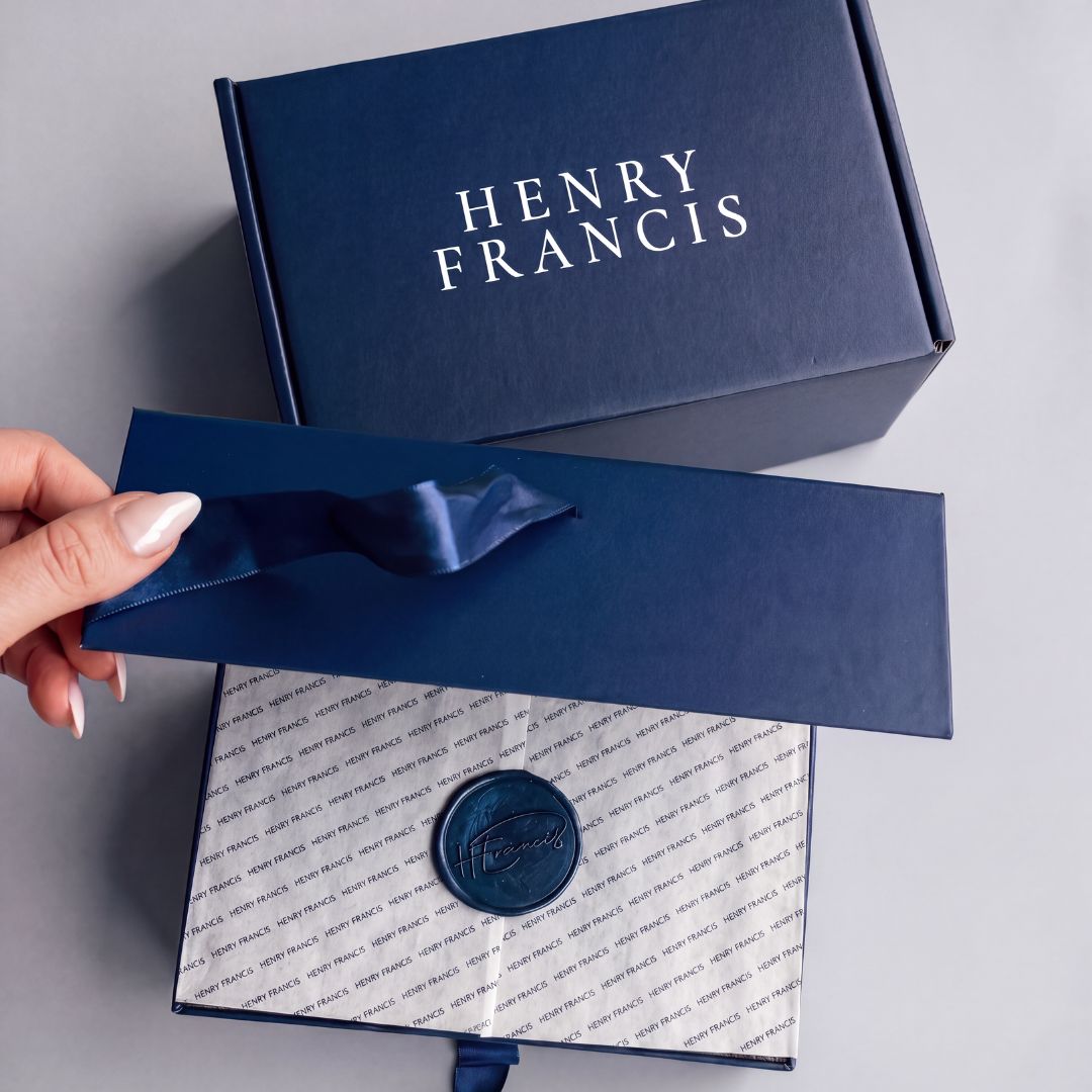 The Ring Try-On Kit box being unwrapped from its ribbon and outer box