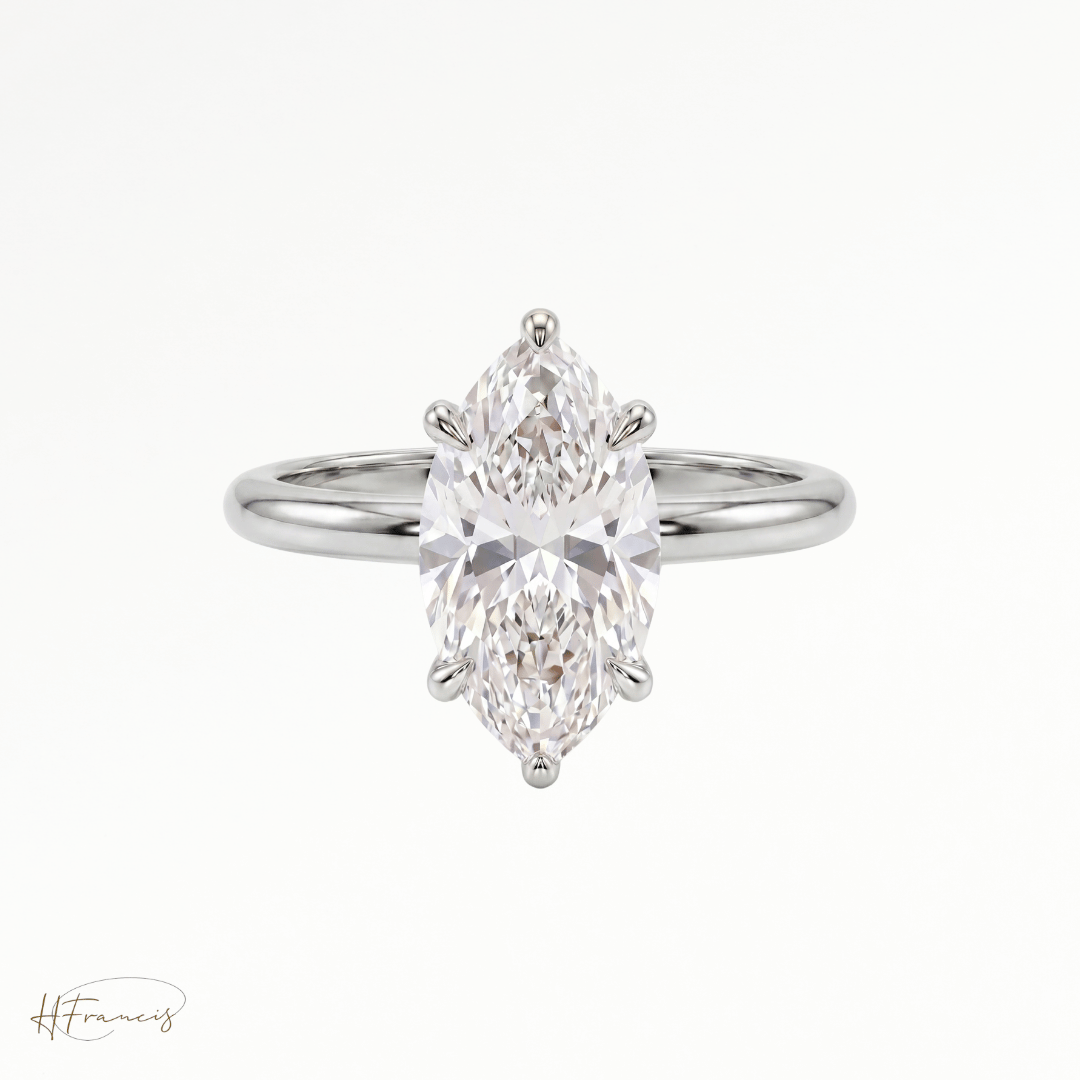 Marquise classic solitaire engagement ring in Platinum 