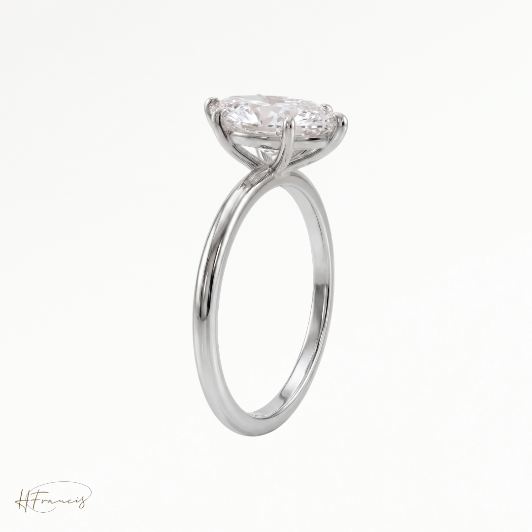 Marquise classic solitaire engagement ring in Platinum 