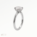 Oval Cathedral solitaire engagement ring in 18k yellow gold 