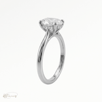 Oval Cathedral Hidden Halo solitaire engagement ring in Platinum 
