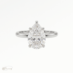 Pear classic solitaire engagement ring in Platinum 
