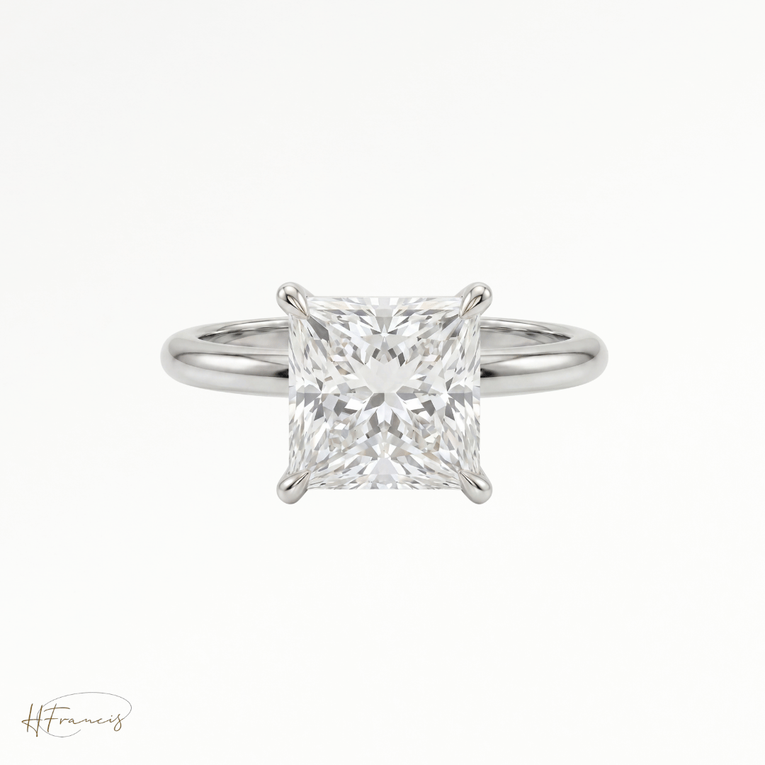 Princess classic solitaire engagement ring in Platinum 