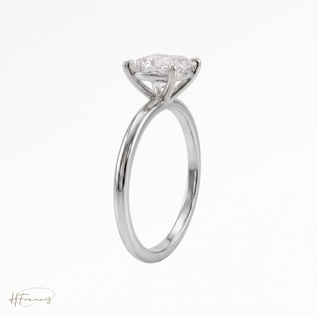 Princess classic solitaire engagement ring in Platinum 