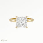 Princess classic solitaire engagement ring in 18k yellow gold 