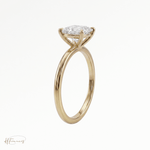 Princess classic solitaire engagement ring in 18k yellow gold side view 