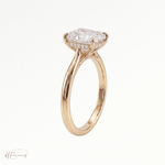 Radiant Cathedral Hidden Halo solitaire engagement ring in Platinum 