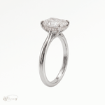 Radiant Cathedral Hidden Halo solitaire engagement ring in Platinum 