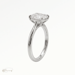 Radiant Cathedral solitaire engagement ring in 18k yellow gold 