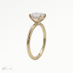 Radiant classic solitaire engagement ring in 18k yellow gold 
