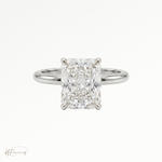 Radiant classic solitaire engagement ring in Platinum 