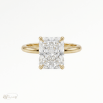 Radiant classic solitaire engagement ring in 18k yellow gold 