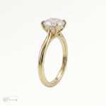 Round Cathedral Hidden Halo solitaire engagement ring in 18k yellow gold 