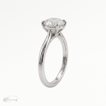 Round Cathedral solitaire engagement ring in 18k yellow gold 