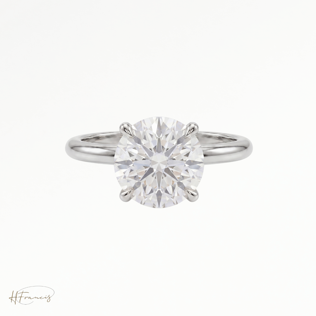 Round classic solitaire engagement ring in Platinum 